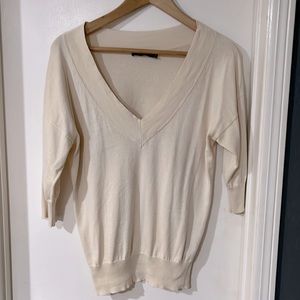 Cream Color 1/2 sleeve sweater - THE LIMITED - S